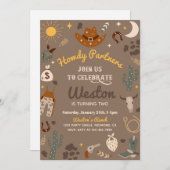 Cowboy Birthday Einladung | Einladung des Westerns (Vorne/Hinten)