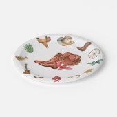 Cowboy Birthday First Rodeo Western Pappteller (Schrägansicht)