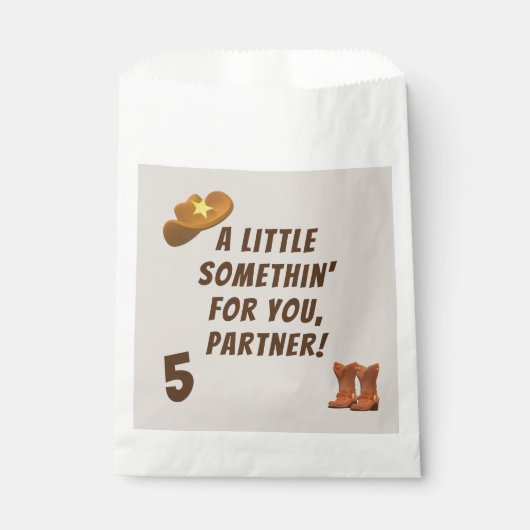 Cowboy Birthday Geschenktütchen (Vorderseite)