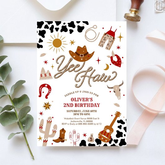 Cowboy Birthday Invitation Boy Einladung