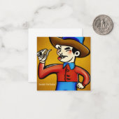 Cowboy Birthday Mitteilungskarte (Vorderseite/Rückseite Beispiel)