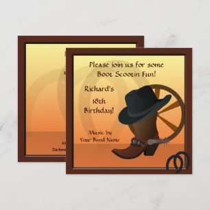 Cowboy Birthday Party Custom Einladung