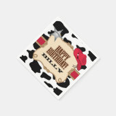 Cowboy Birthday Party, Custom Napkins Serviette (Ecke)