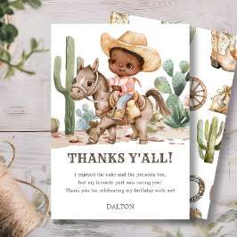 Cowboy Birthday Party Danke Karte