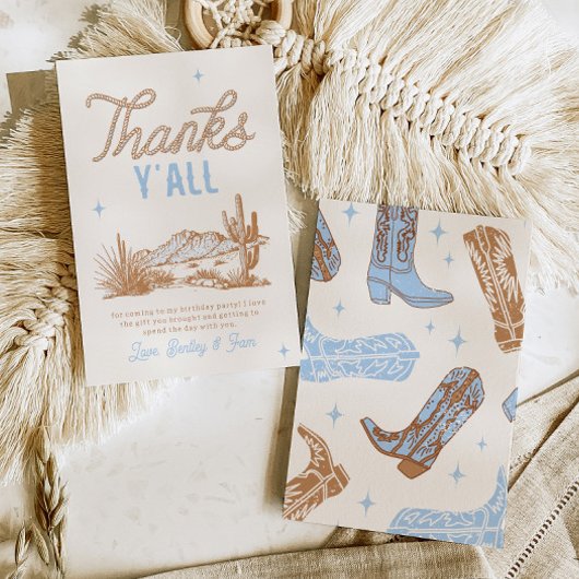 Cowboy Birthday Party Danke Karte