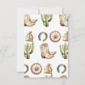 Cowboy Birthday Party Danke Karte (Rückseite)