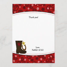 Cowboy Birthday Party Danke Notizen Karten