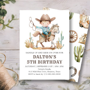 Cowboy Birthday Party Einladung