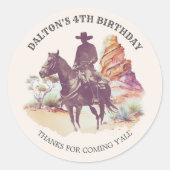 Cowboy Birthday Party Gefallen Stickers (Vorderseite)