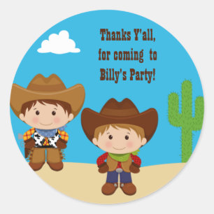 Cowboy Birthday Party Sticker