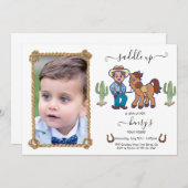 CowBoy Birthday Rodeo Party Einladung (Vorne/Hinten)