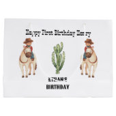 Cowboy Birthday Rodeo Party Große Geschenktüte (Rückseite)