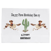 Cowboy Birthday Rodeo Party Große Geschenktüte (Rückseite)