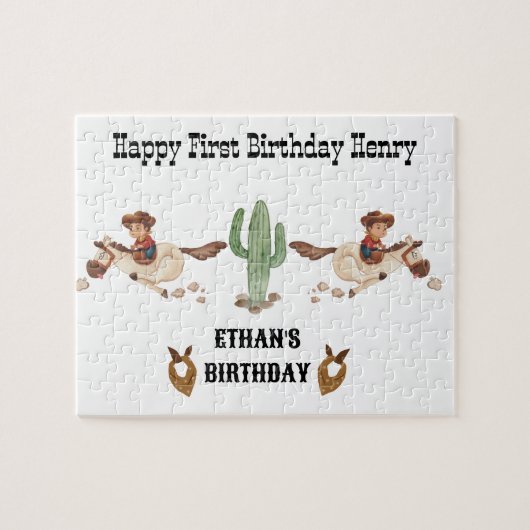 Cowboy Birthday Rodeo Party Puzzle (Horizontal)