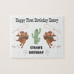 Cowboy Birthday Rodeo Party Puzzle