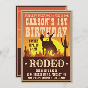 Cowboy Birthday Rodeo Poster Party, jedes Alter Einladung