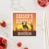 Cowboy Birthday Rodeo, Wild West, Glückwunsch zum Serviette (Beispiel)