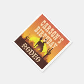 Cowboy Birthday Rodeo, Wild West, Glückwunsch zum Serviette (Ecke)