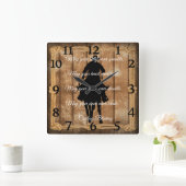 Cowboy Blessing Cowboy Horse Silhouette Quadratische Wanduhr (Zuhause)