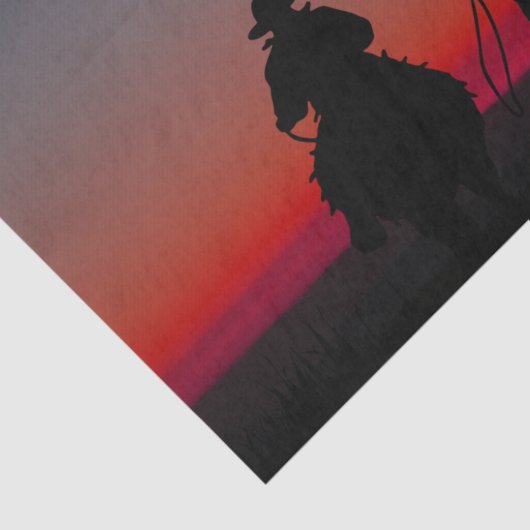 Cowboy Blessing Horse Silhouette Seidenpapier (Detail)