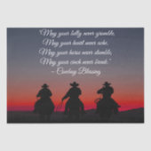 Cowboy Blessing Horse Silhouette Seidenpapier (Vorderseite)