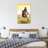 Cowboy (Blick von hinten)Colorado Leinwanddruck (Insitu (Schlafzimmer))