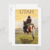 Cowboy (Blick von hinten)Utah Postkarte (Vorne/Hinten)