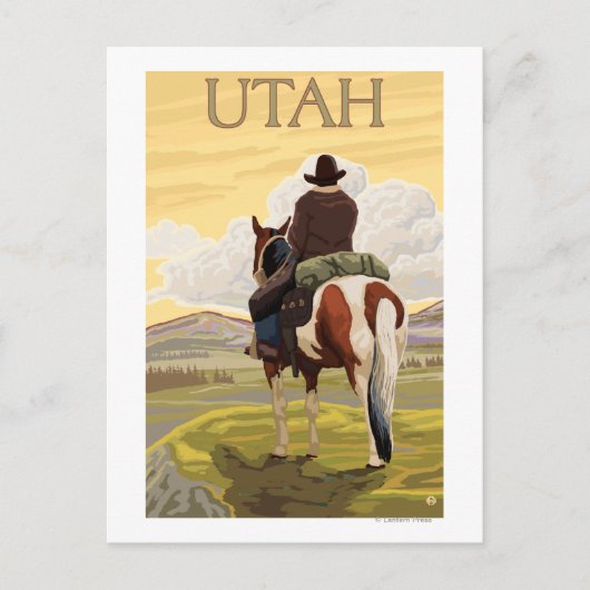 Cowboy (Blick von hinten)Utah Postkarte (Vorderseite)