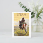 Cowboy (Blick von hinten)Utah Postkarte (Stehend Vorderseite)