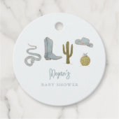 Cowboy Blue Baby Dusche Geschenkanhänger (Vorderseite)