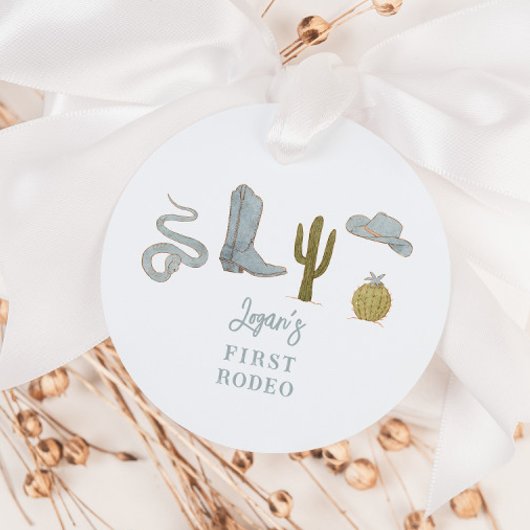 Cowboy Blue Geburtstagsparty 1. Rodeo Geschenkanhänger