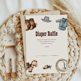 Cowboy Blue Western Rode Diaper Raffelkarte Einladung