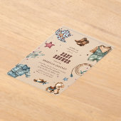 Cowboy Blue Western Rodeo Kinderdusche Einladung (Ablage )