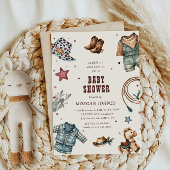 Cowboy Blue Western Rodeo Kinderdusche Einladung