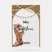 Cowboy-Blumenkohl-Brautparty Acrylschild (Vorderseite)