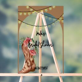 Cowboy-Blumenkohl-Brautparty Acrylschild