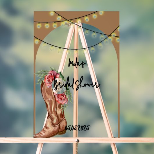 Cowboy-Blumenkohl-Brautparty Acrylschild (Neutral)