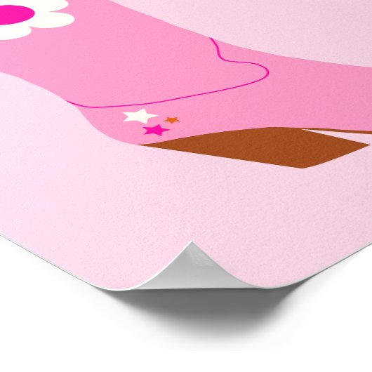 Cowboy Boot 01 Pink Preppy Boots Poster (Ecke)
