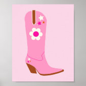 Cowboy Boot 01 Pink Preppy Boots Poster (Vorne)