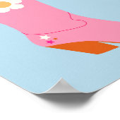 Cowboy Boot 02 Pink und Blue Preppy Boots Poster (Ecke)