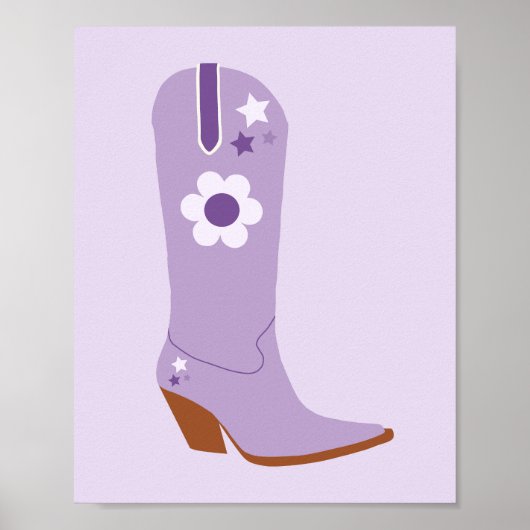 Cowboy Boot 03 Lila Poster (Vorne)