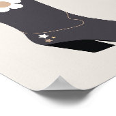 Cowboy Boot 04 Schwarz und Creme Poster (Ecke)