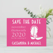 Cowboy Boot Ankündigung Datum freihalten (dunkelro (Stehend Vorderseite)