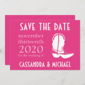 Cowboy Boot Ankündigung Datum freihalten (dunkelro (Vorne/Hinten)