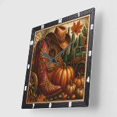 Cowboy Boot Autumn Western Quadratische Wanduhr (Winkel)