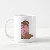 Cowboy Boot Brown Pink Lila Stars Kaffeetasse (Links)