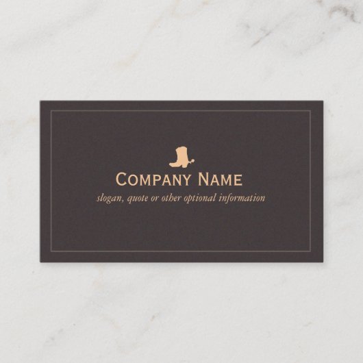 Cowboy Boot Business Card Visitenkarte (Vorderseite)