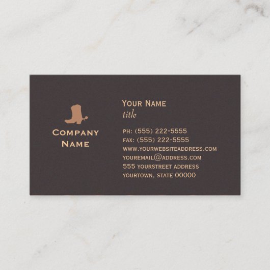 Cowboy Boot Business Card Visitenkarte (Vorderseite)