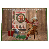 Cowboy Boot Christmas Große Geschenktüte (Vorderseite)