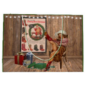 Cowboy Boot Christmas Große Geschenktüte (Rückseite)